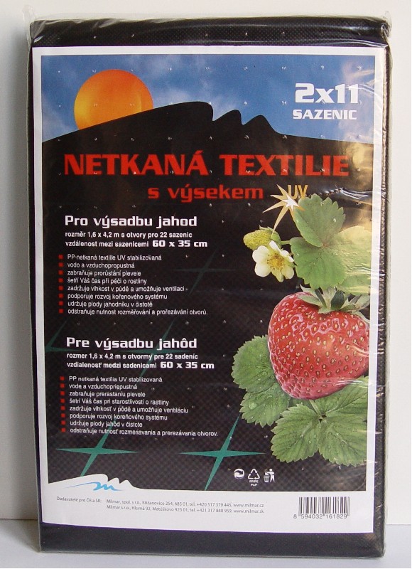 Netkaná textilie - výsek JAHODY - 1,6 x 4,2 m